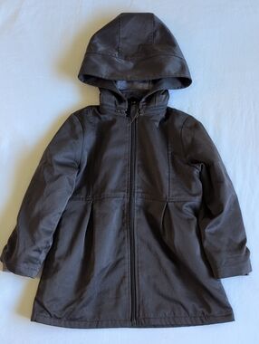 Peekaboo Beans Girls Size 4 Charcoal Gray Softshell Hooded Jacket Coat Play